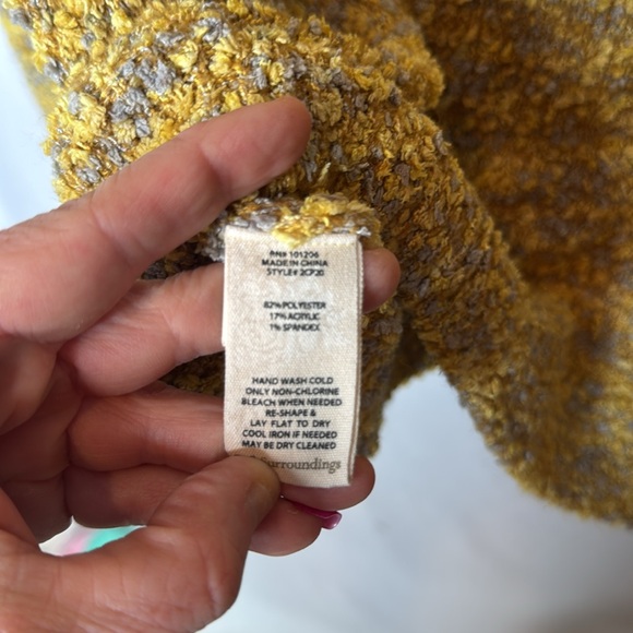 Soft Surroundings Yellow-Multi Cozy Crewneck Sweater - Picture 8 of 8